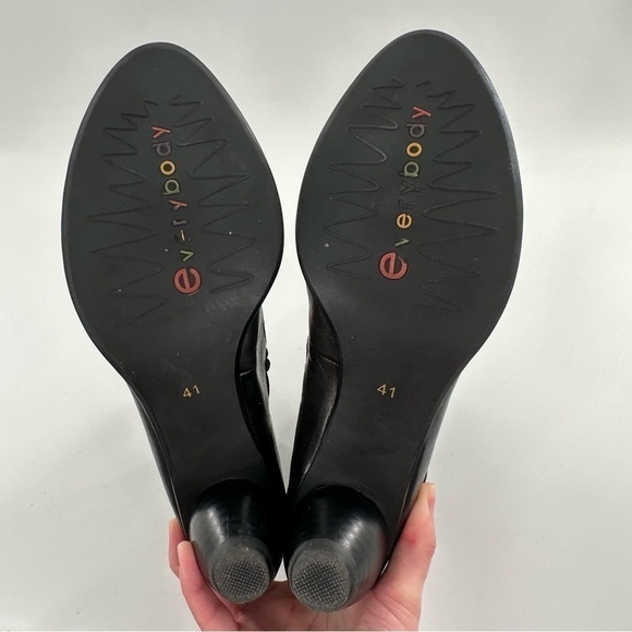 Anthropologie Everybody Chiseled Doily 41 
Black Brown leather Filigree Boots - Picture 9 of 12